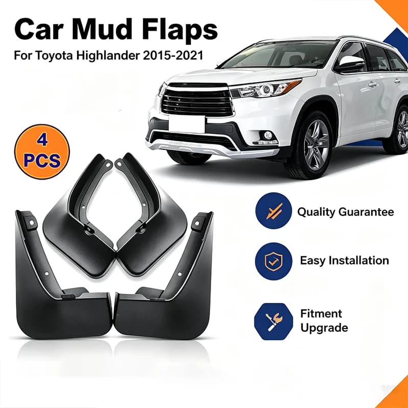 For Toyota Highlander 2015-2021 4Pcs Splash Guards Mud Flaps Front Rear Wheel Fender Protector Heavy Duty