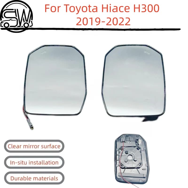 For Toyota Hiace H300 2019‑2022 Rearview Mirror Glass With Heating and Blind‑Spot.