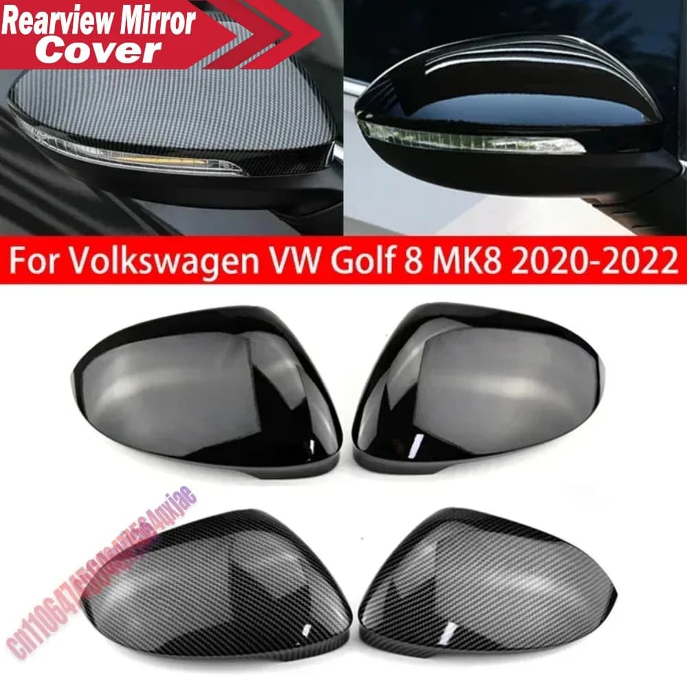 For Volkswagen For VW Golf 8 MK8 2020-2022 ABS Car Rearview Side Mirror Cover Wing Cap Exterior Door Housing Trim Replacement