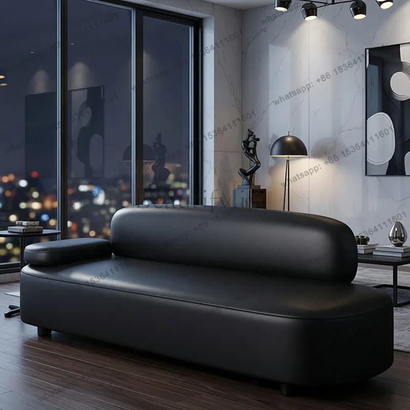 XX.Leather Minimalist Outdoor Sofa Nordic Luxury Office Armchair Curved Living Room Sofas Floor Lounge Muebles Salon Furniture