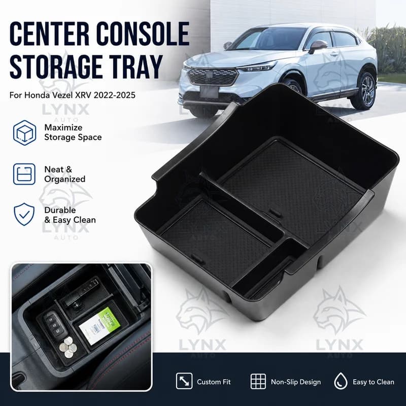 For Honda Vezel XRV 2022-2025 Center Console Armrest Storage Box Tray Organizer Insert Car Interior Accessories