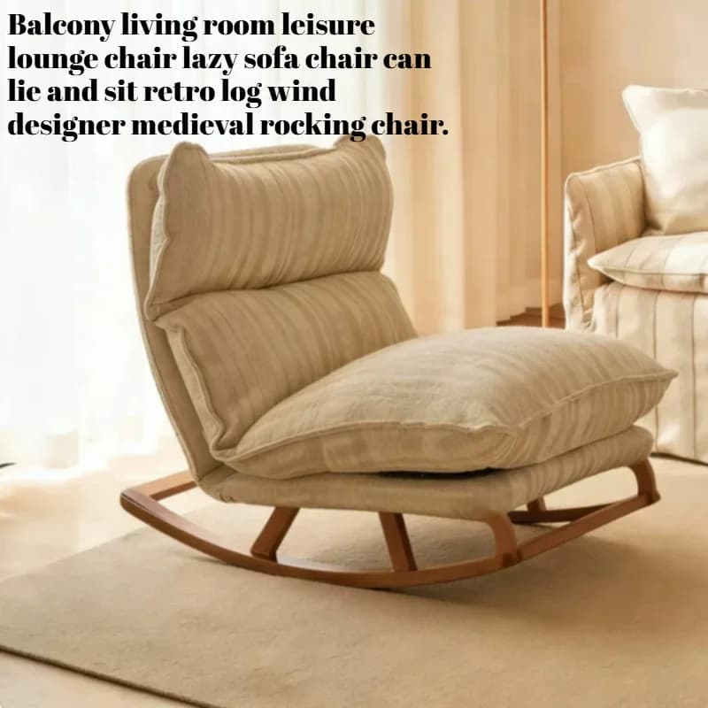 Vintage Living Room Chair Wooden Single Balcony Lounge Chair Adult Occasional Poltrona Design Italian Furniture Luxury