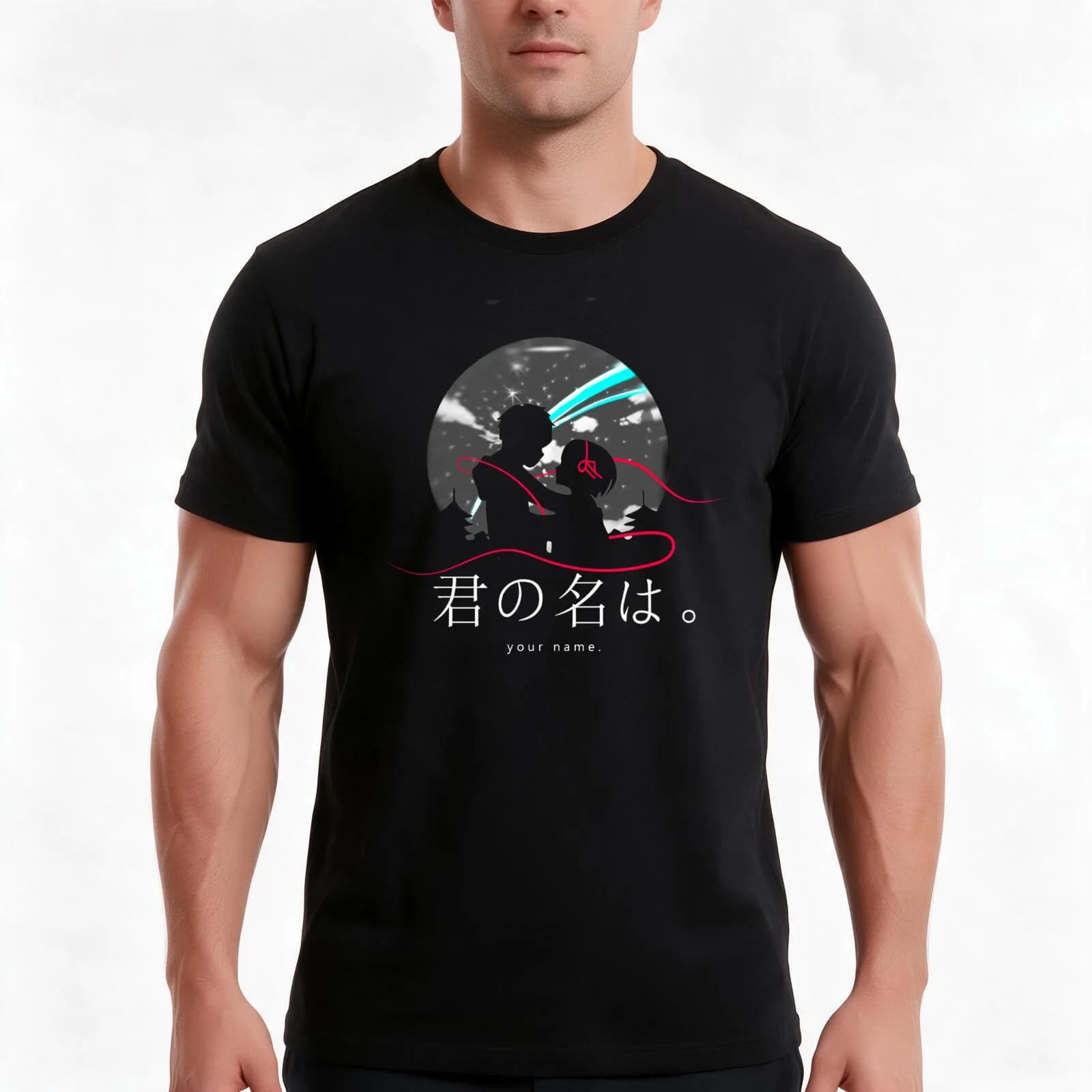Kimi no wa Your Name T-Shirt, Summer Casual Cotton Tee, Oversized Streetwear Tops, Vintage Graphic Print, Loose Fit Short Sleeve