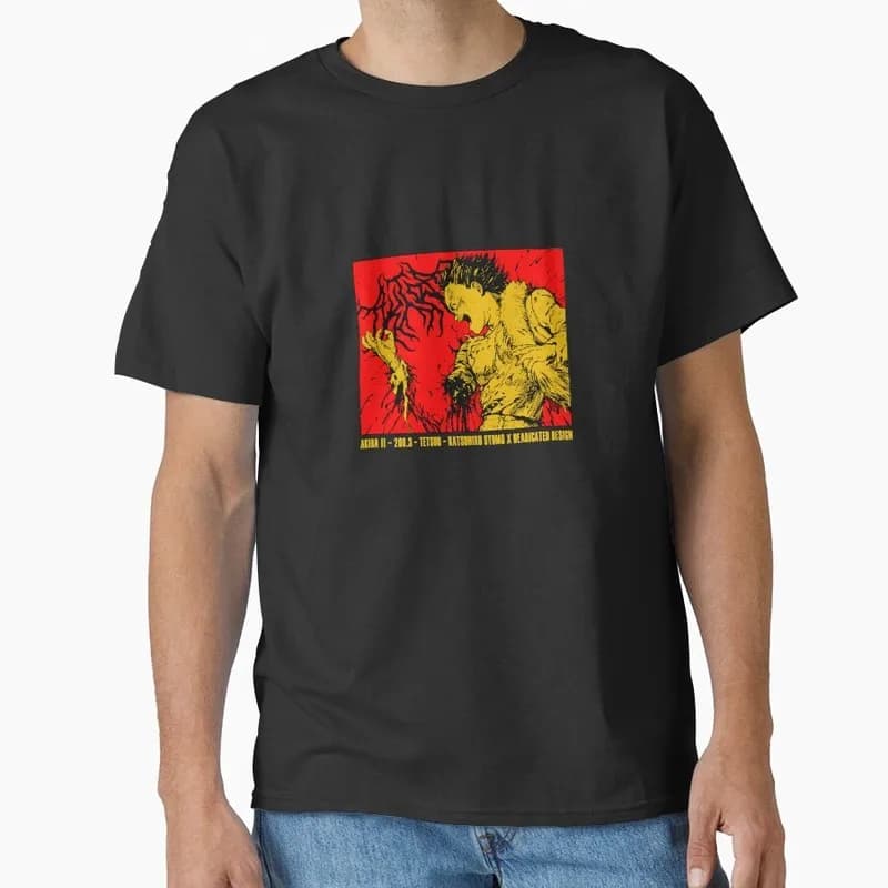 Akira Cyberpunk City Explosion Gift T‑Shirt Katsuhiro Otomo Retro Manga Shotaro Kaneda Neo‑Tokyo Anime Print Short Sleeve Tops