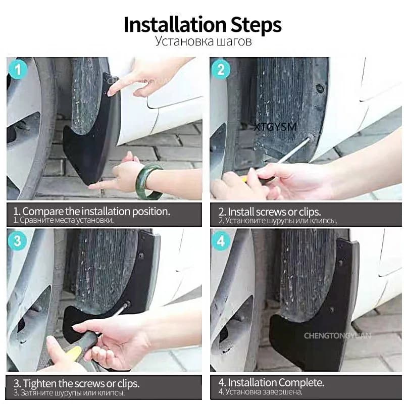 Mud Flaps for Tesla Model 3 2024 Mudguard  Front Rear Wheel Fenders Splash Guards Travel Accessories
