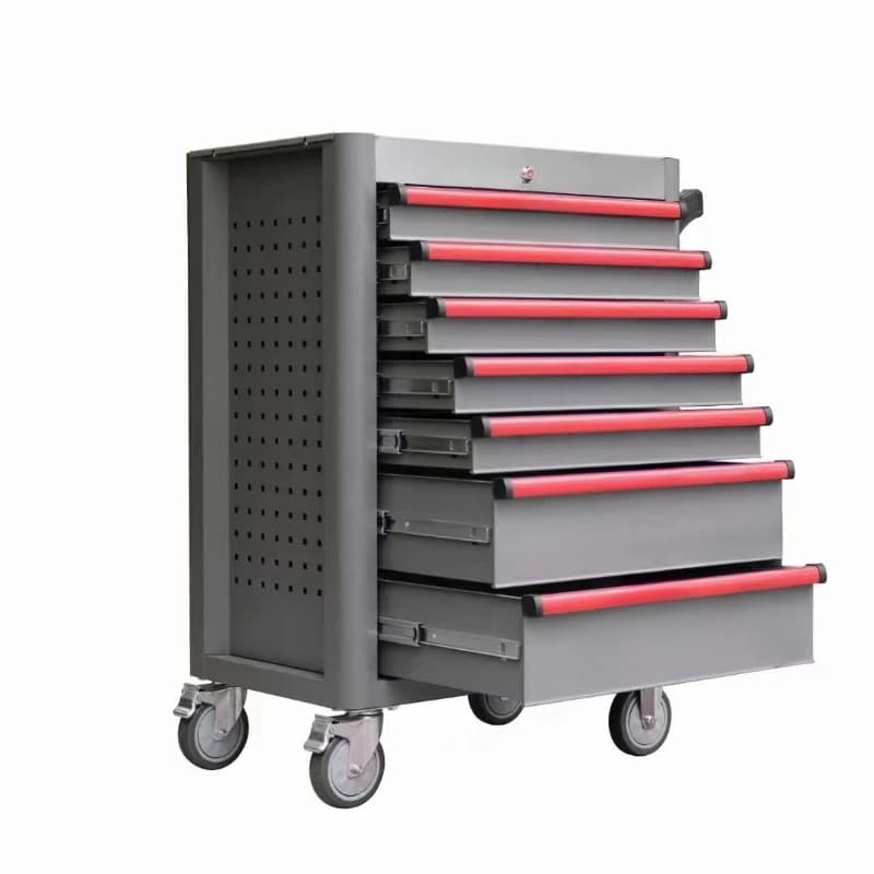 Machine repair tool set, comprehensive maintenance set, with 7-layer tool cart, mobile multi-function pulley