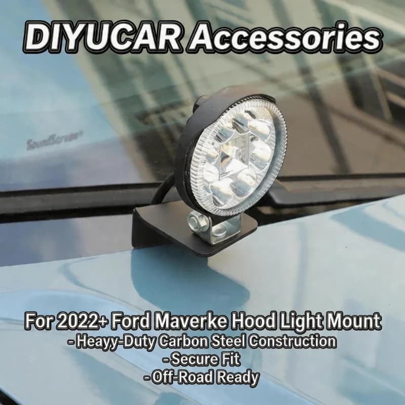For Ford Maverick 2022-2026 Carbon Steel Black Hood Headlight Bracket Pillar Hood Mount Holder Trim Exterior Accessories