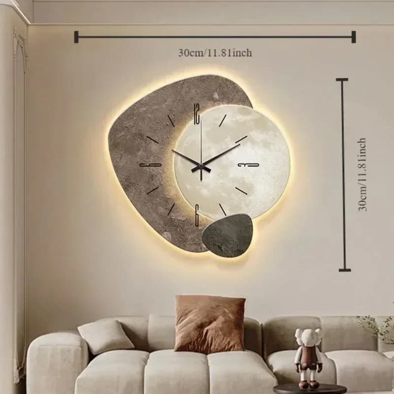 Wooden Indoor Wall-mounted Clock for Living Room, Dining Room and Kitchen. Wall Decoration Item. Creative Silent Clock.