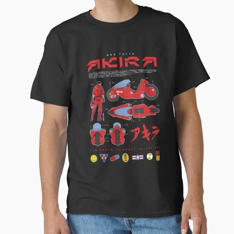 Akira Cyberpunk City Explosion Anime Gift T‑Shirt 1017 Retro Sci‑Fi Manga Graphic Tee Shotaro Kaneda Neo‑Tokyo Unisex Streetwear