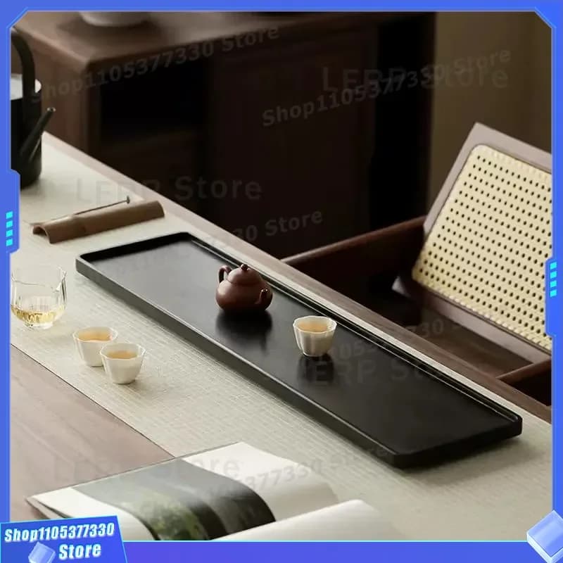 Natural Black Gold Stone Tea Tray Dry Brewing Table Japanese Style One Person Size Pot Bearing High Value Mini Tea Table for