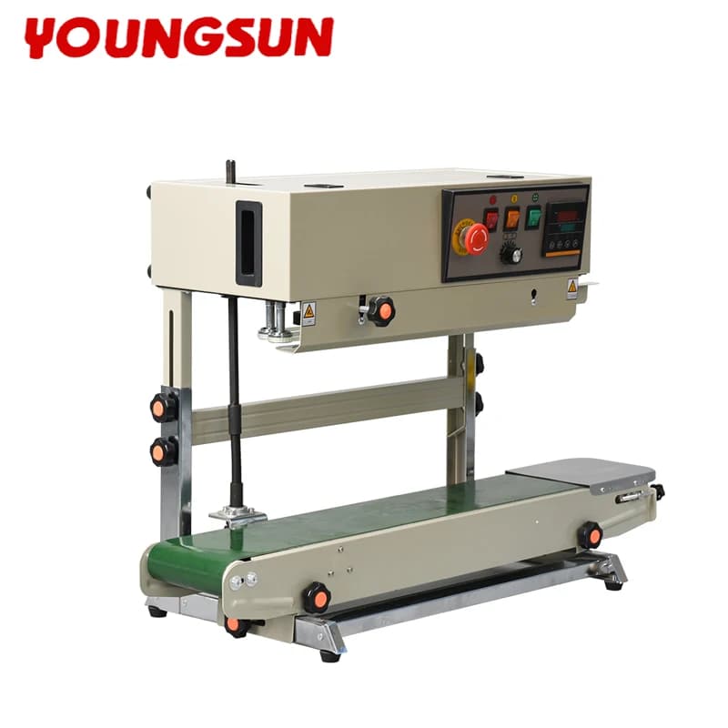 young sun Hot Sale Heat Band Sealer Continuous Stand Type Plastic Bag Sealer Machine Packing Vertical Sealing Machine