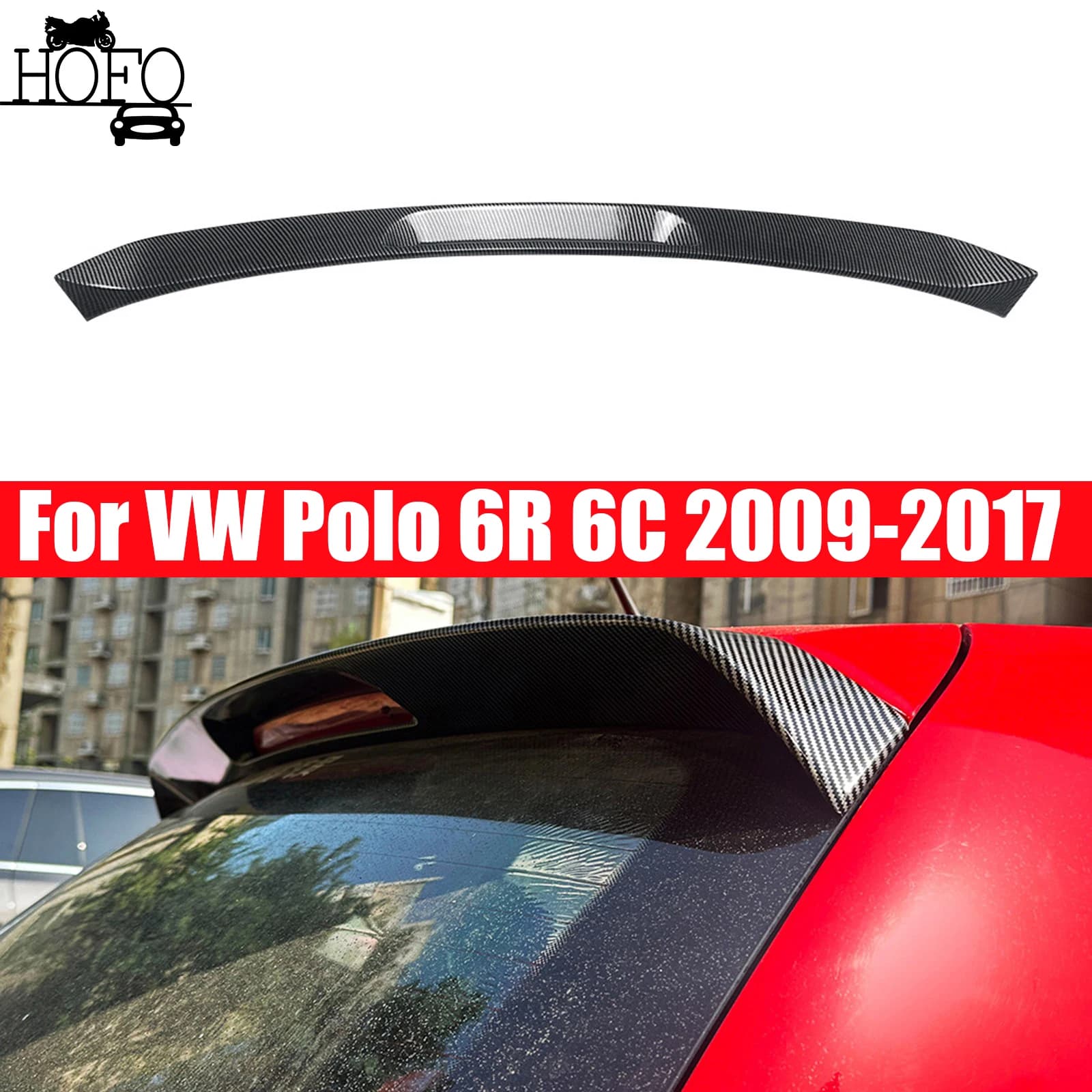 Car Roof Spoiler ABS Plastic Rear Trunk Spoiler Tail Wing For VW Polo 6R 6C 2009-2017 2010 2011 2012 2013 2014 2015 2016