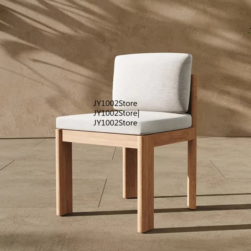 Modern Solid Teak Wood Outdoor Furniture Chair Teak Wood Outdoor Single Armless Sofa