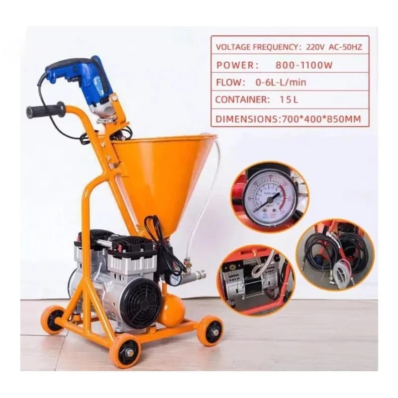 L/min Concrete Spray hin Spraying Wall Paint Putty Sanding Cement Plaster hine Automatic Plastering Tools