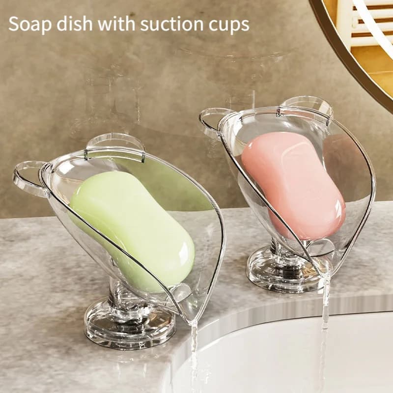 1 Cartoon Style With Strong Suction Cup - No Drilling Required, Self Draining Design, V-Shaped, Transparent And Gray, Perfect