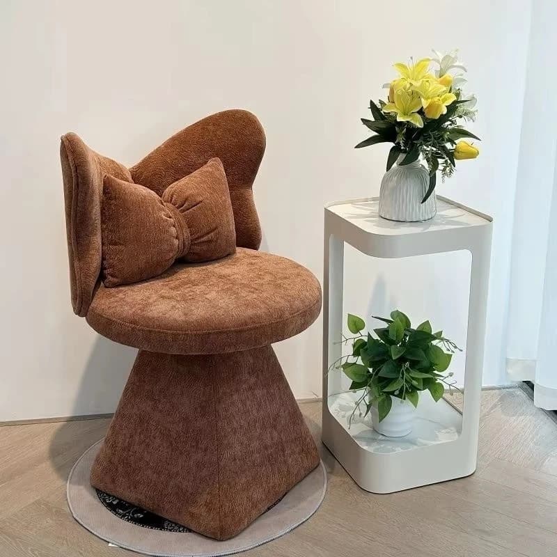 Modern living room dining chair rotatable fabric casual sofa stool villa living room