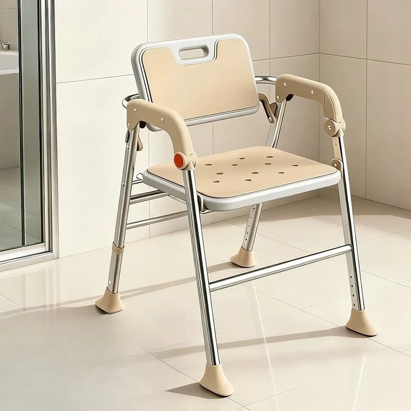 Foldable Telescopic Bathroom Chair Shower Elderly Space Saving Makeup Stool Bedroom Vanity Taburete Plegable Salon Furniture