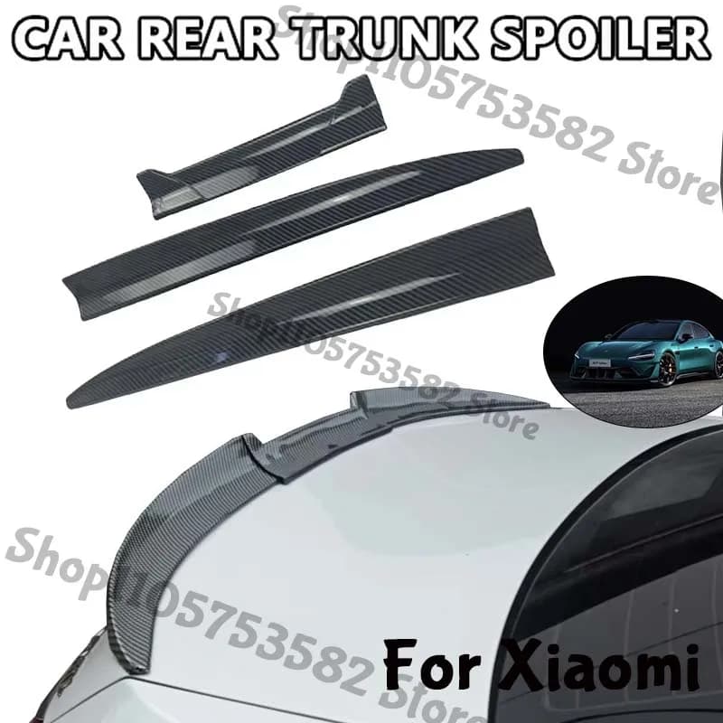 3Pcs DIY Cuttable Rear Trunk Spoiler Roof Wing Matte Black Universal Car Spoiler For Xiaomi Sedan Hatchback Modification