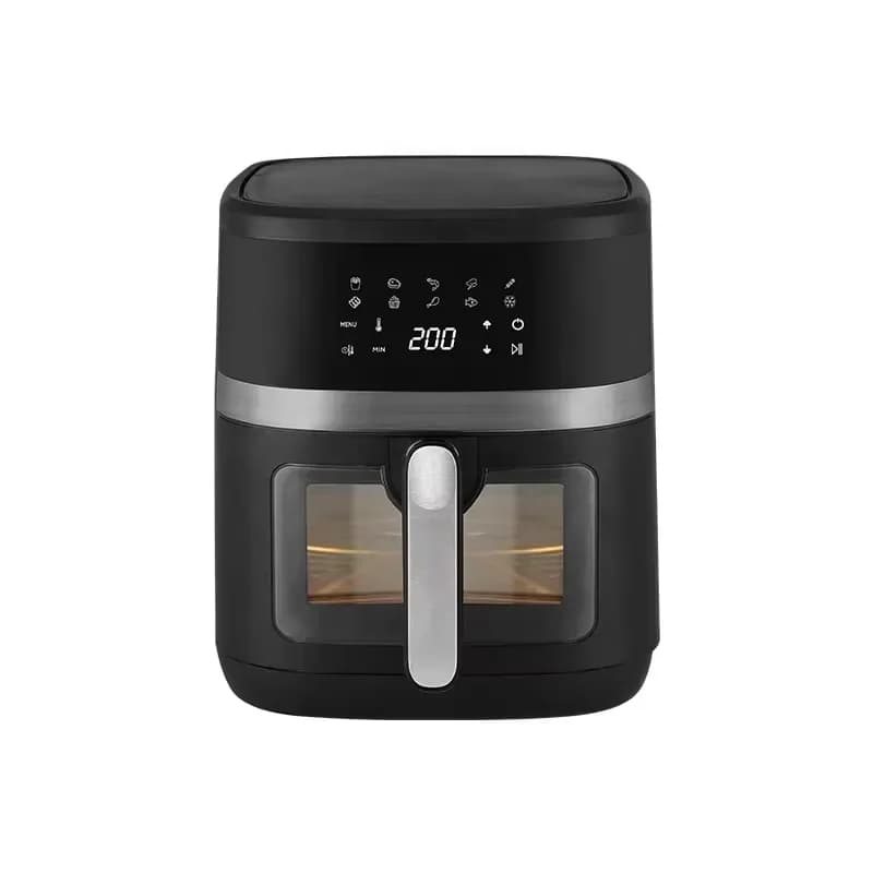 for 6.5L Digital Electric Oil-Free Air Fryer Modern Stainless Steel Oven with LCD Monitor Household Square Plastic Screen