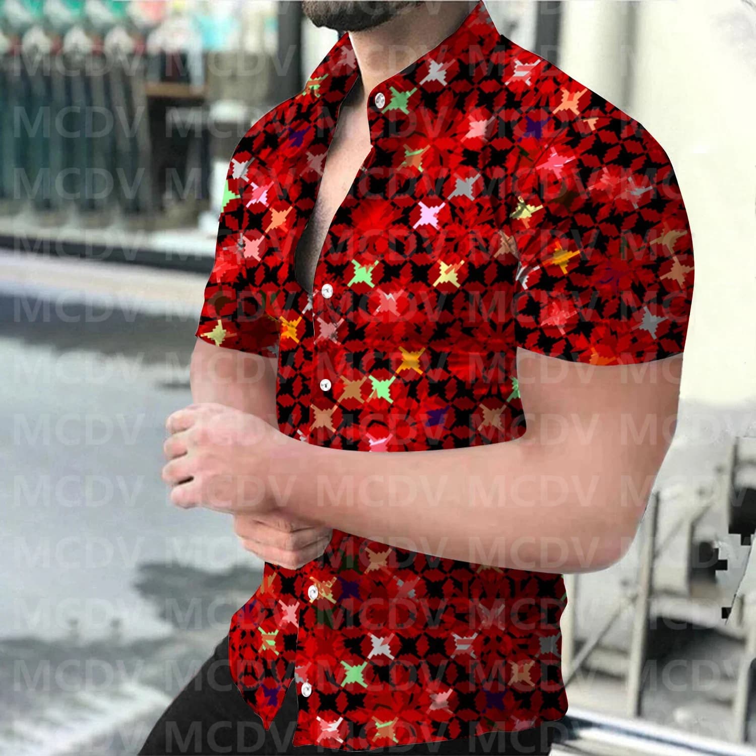 Zebra Pattern 3D Printed Casual Button Shirt Men's Hawaiian Shirt