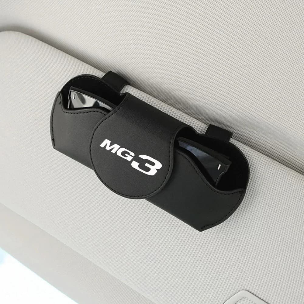 Car Glasses Holder Clip Accesorios Decoration Case Cover Sunglasses Holder Auto Visor Eyeglasses Case for Morris Garages MG MG3