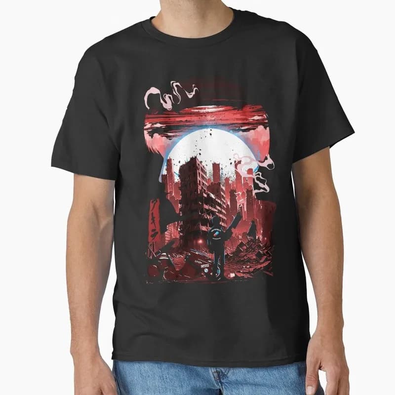 Akira Cyberpunk City Explosion Gift T‑Shirt Katsuhiro Otomo Retro Manga Shotaro Kaneda Neo‑Tokyo Anime Print Short Sleeve Tops