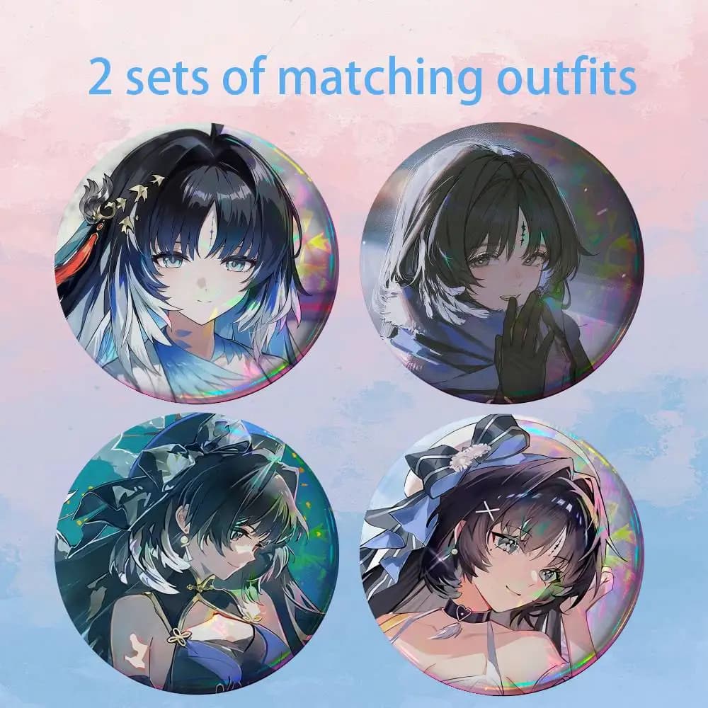 W-Wuwa Y-Yangyang SP 2 piece set Pins Creativity Printed Pictures Text Metal Lapel Badges Brooches Jewelry Gift