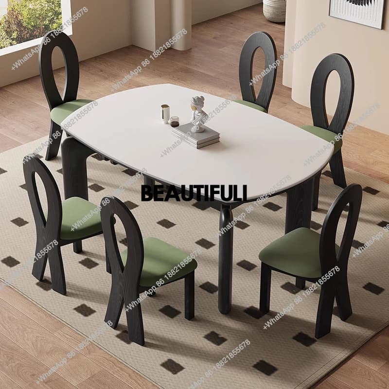 Cheap Design Round Dining Tables White Legs High Wooden Luxury Dining Tables Modern Space Saving Mesas De Jantar Home Furniture