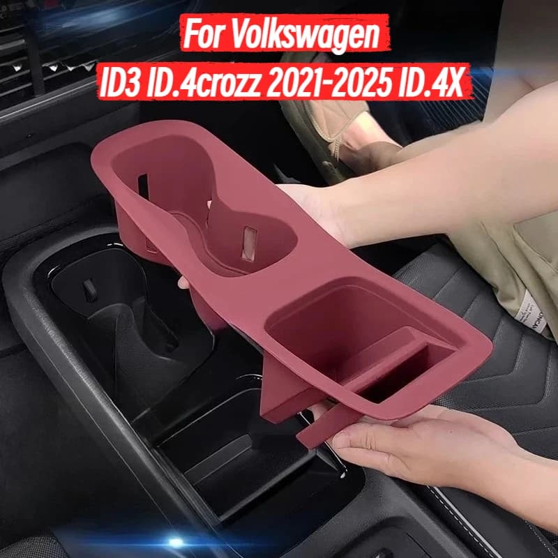 For Volkswagen ID3 ID.4crozz 2021-2025 ID.4X Central Control Water Cup Silicone Tray Car Styling Interior Decorative Accessories