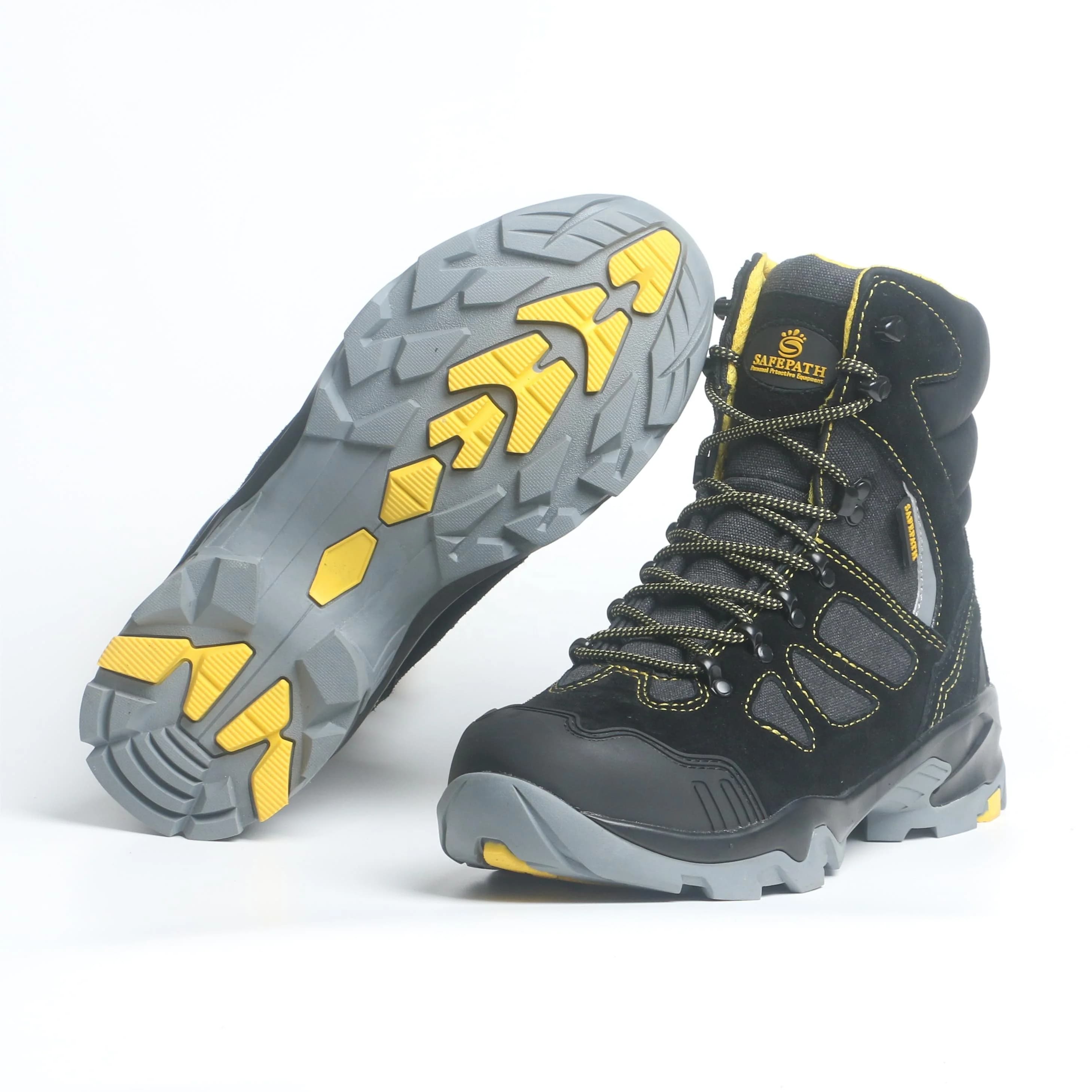 Factory Supply Leather Safety Shoes Rubber Sole Waterproof No-slip Steel Toe Anti-Puncture Woman Labor protection Shoes
