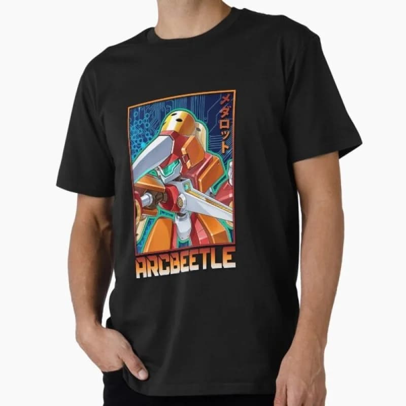 Arcbeetle 80s Cyber Mecha Manga Graphic clothes 0422 Anime Medabots Metabee Robot t shirt Short sleeve All size tops S-6XL