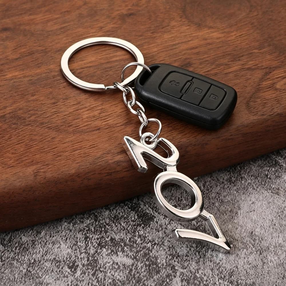 Car Metal Key Ring Pendant Keychain Decorative Auto Key Holder Accessory For Peugeot 308 206 207 2008 3008 408