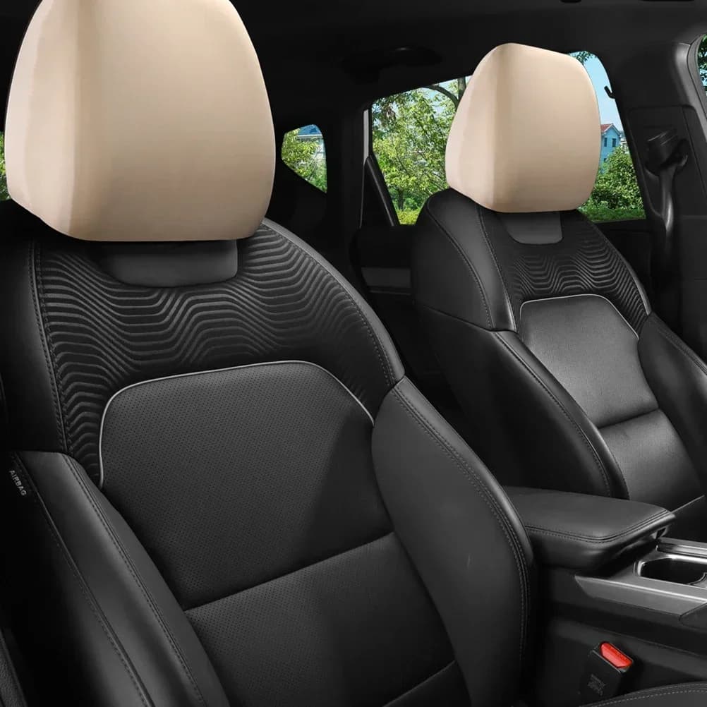 Black Cloth Headrest Cover For Car Truck SUV Auto Universal Head Rest Protective Cover Interior Accessories