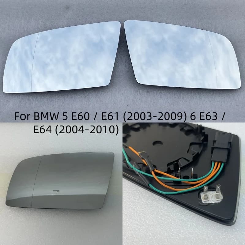 For BMW 5 E60 / E61 (2003-2009) 6 E63 / E64 (2004-2010) Car Wide Angle Heated Mirror Glass With 4 Pins Rear-view Heating Lenses