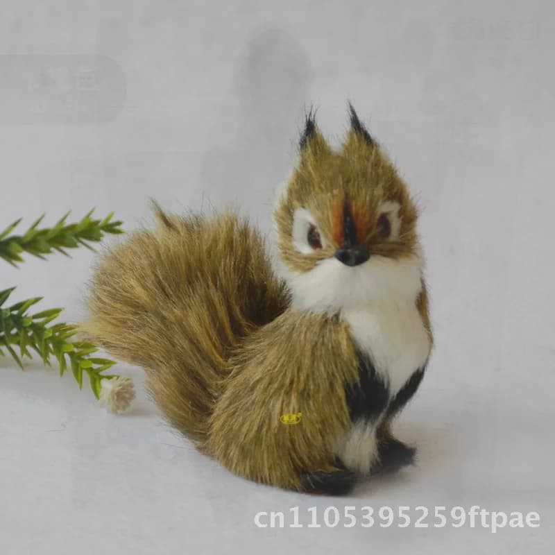 Simulation Small Squirrel Animal Model Faux Fur Craft Pendant Modern Minimalist Wall Decorations Universal Gift Ornament