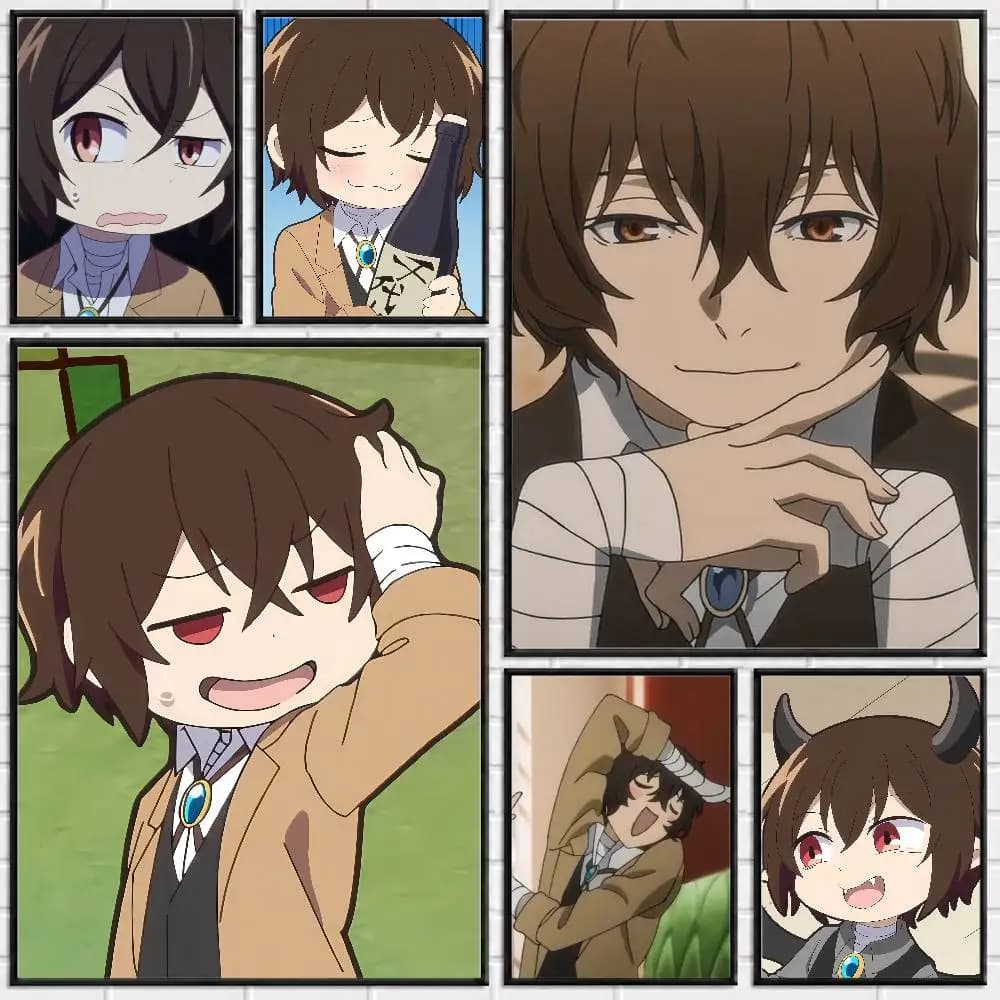 D-Dazai O-Osamu Anime B-Bungo Stray Dogs Poster Versatile HD Waterproof Wall Art Self-Adhesive Decor for Any Space Ideal Gift
