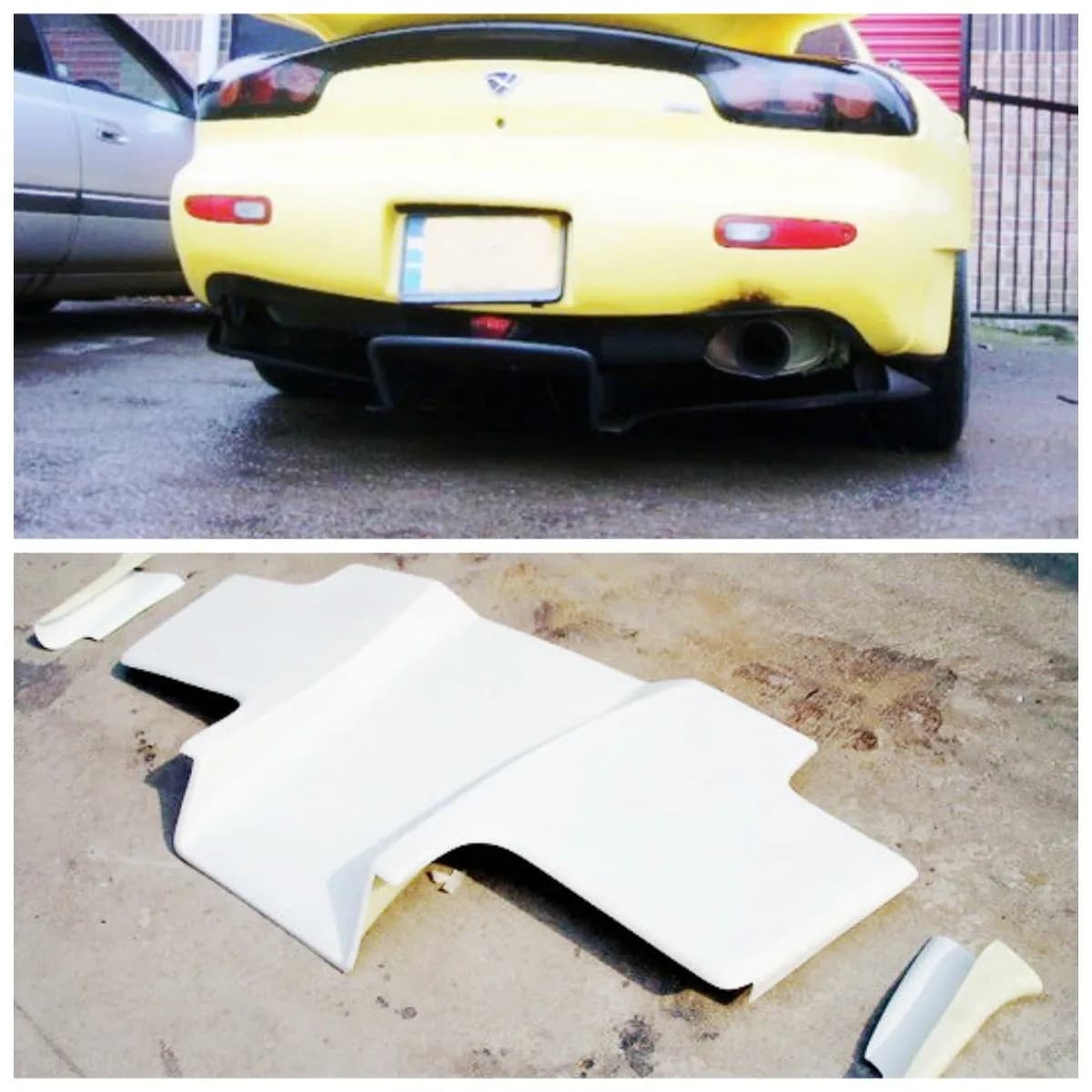 For Mazda RX7 FD3S FRP Unpainted Rear Under Diffuser Lip Addon Trim car bodykits