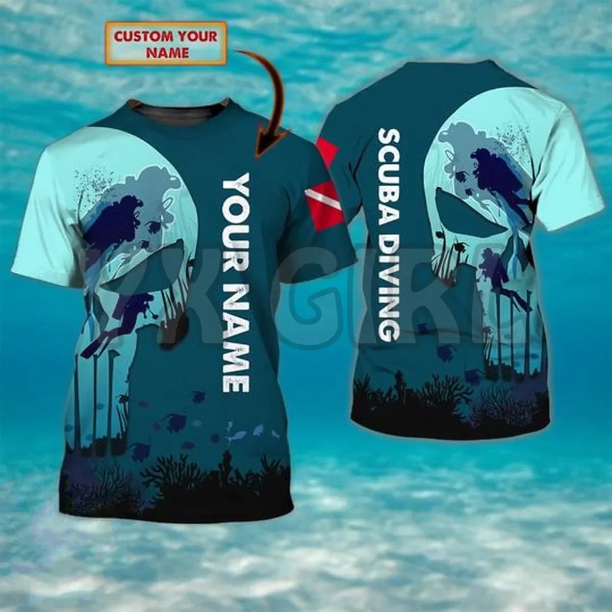 Summer Fashion Men t shirt Personalized Love Scuba Diving 3D All Over Printed T Shirts Tee Tops shirts Unisex Tshirt