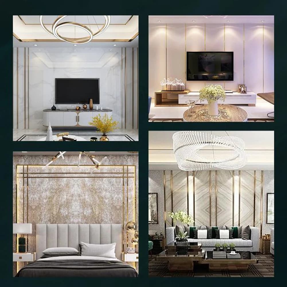 Easy To Install Mirror Wall Stickers Decorative Tape Washable Waterproof 1PCS DIY Decoration Flat Decorative Lines