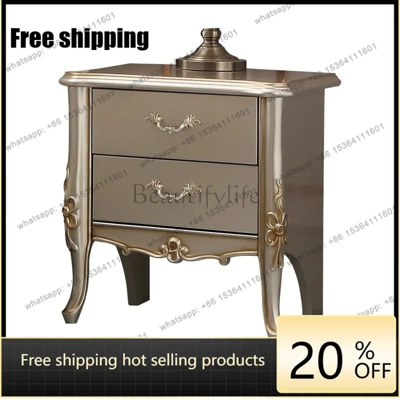 PJ  Classic Wooden Nightstands Large European Italiya Space Saving Bedroom