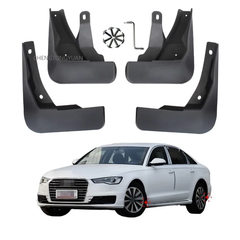 For Audi A6 C7.5 Saloon/Avant MudFlaps Splash Guards Mudguards 4pcs 2015-2018(Not applicable to A6 C7.5Sline and S6 C7.5)