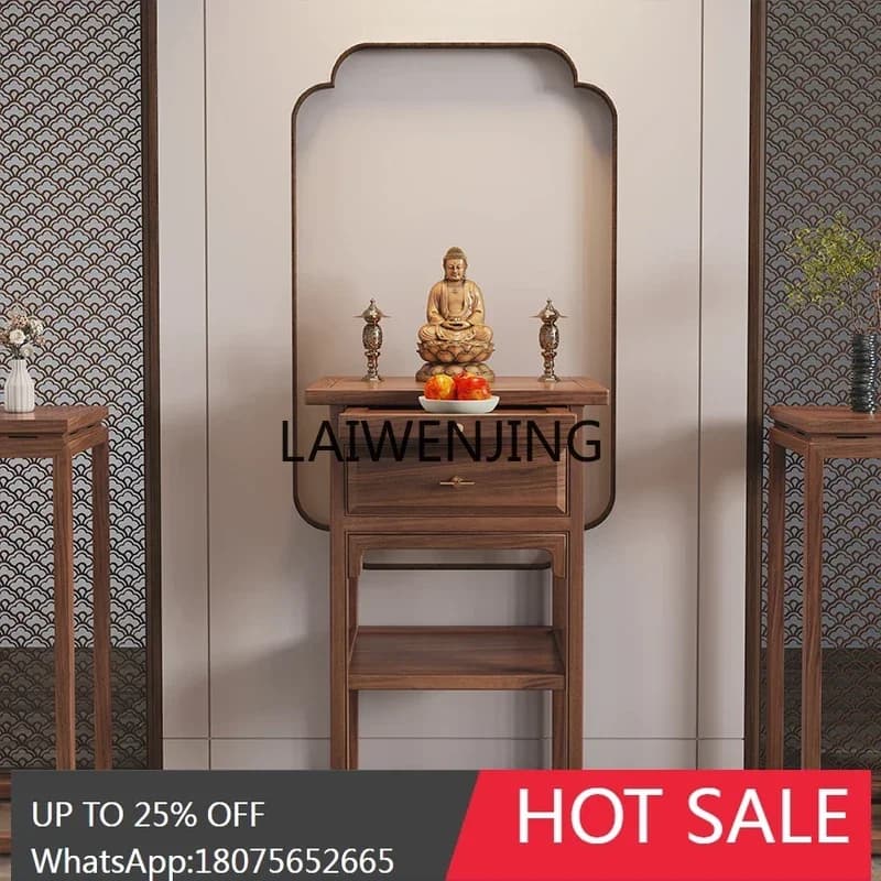 SGF table incense case God of Wealth offering all solid wood new Chinese-style Buddha table