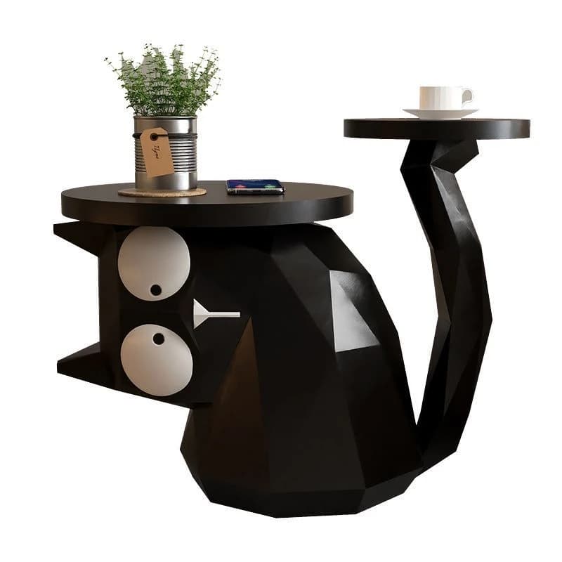 a few tables on the side of the sofa, a few cabinets in the corner, removable bedside table, cat floor tray ornament