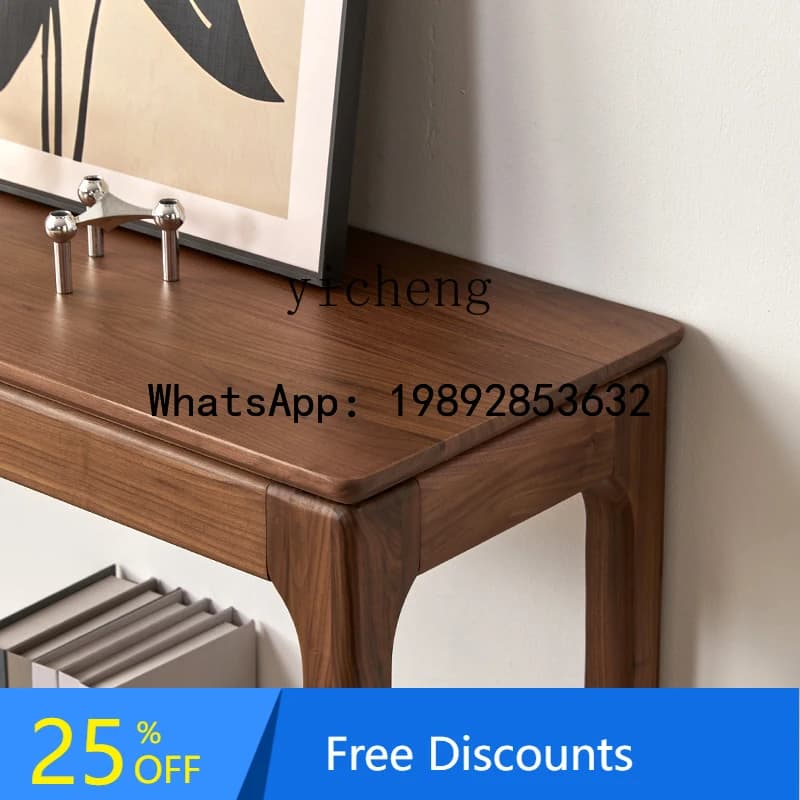 Black Walnut Entryway Table Simple Solid Wood Small Apartment Ultra-Narrow Desk Altar Table Buddha Altar