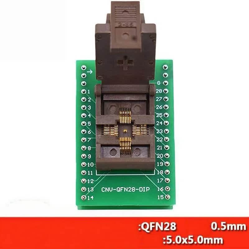 QFN28/QFN5X5-28L (0.5) aging test seat with top pin spacing of 0.5MM, gold plating for burning and writing seat
