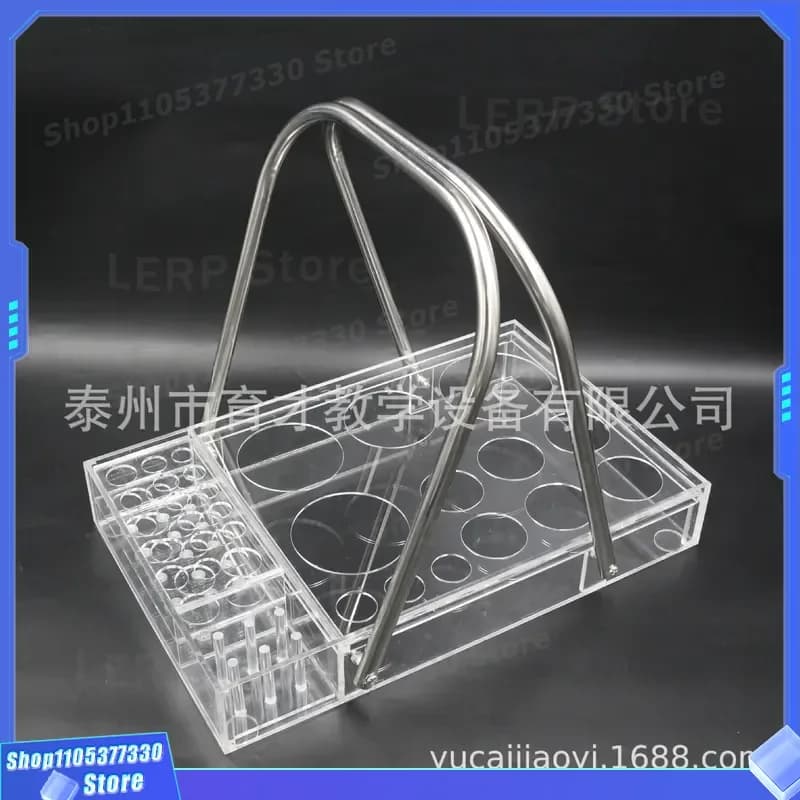 Transparent Laboratory Test Tube Rack Fixed Reagent Bottle Holder Organic Glass Experimental Equipment for Teaching
