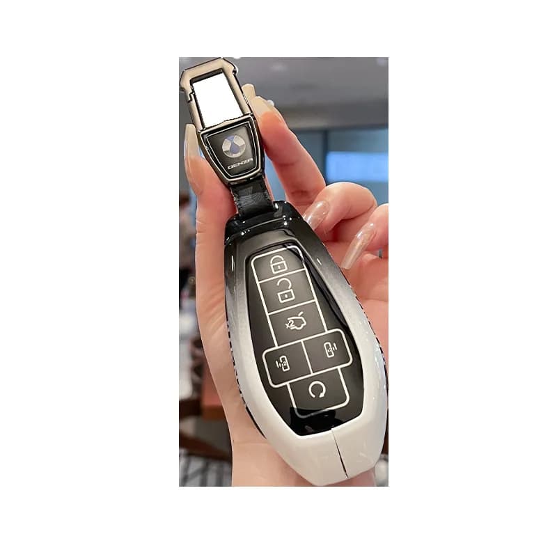 Premium Zinc Alloy Key Cover Case for Denza Z9GT/N9 (2025) - Protective Key Fob Shell Key Bag Chain