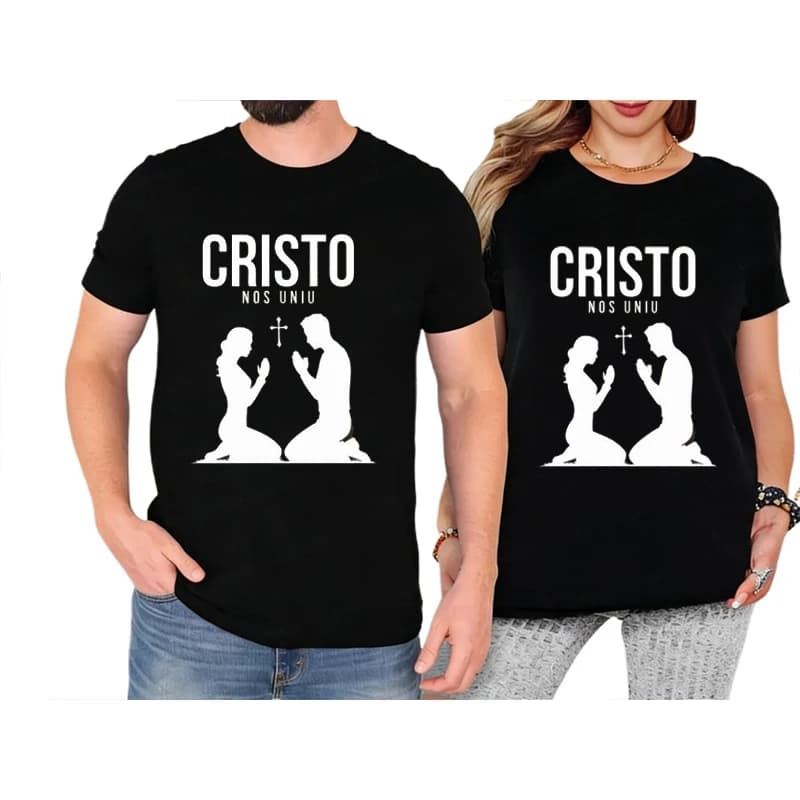 Christian Couple Outfits Christ CRISTO Tees Jesu Couple Matching Sets T-Shirt Religious Hoodie Shirt Women Tees Men Shirt