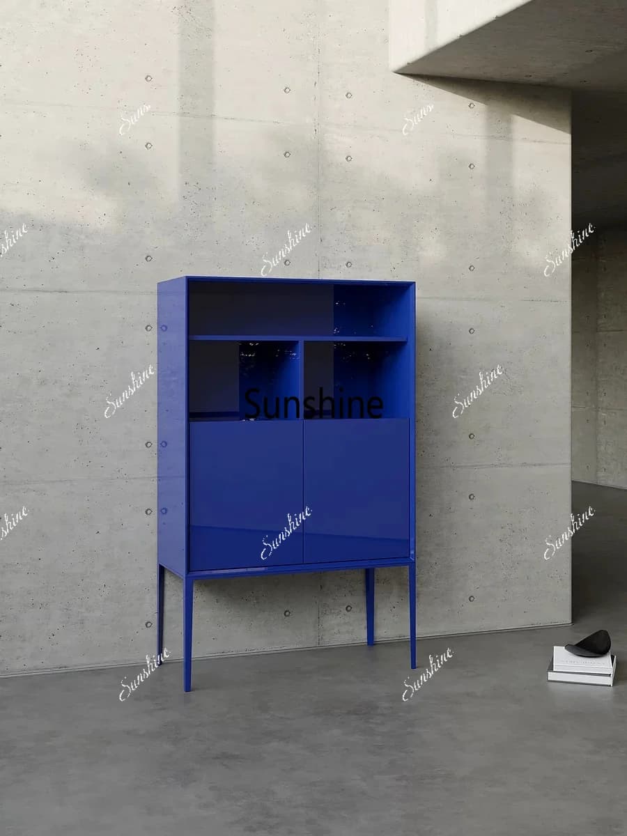 Nordic Color High Foot Side Cabinet Blue Simple Locker