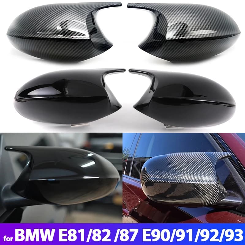 For BMW 1 3 Series E81 E82 E87 E88 E90 E91 E92 E93 2005-2009 Car Side Wing Mirror Cover Rear-View Caps Black high quality types